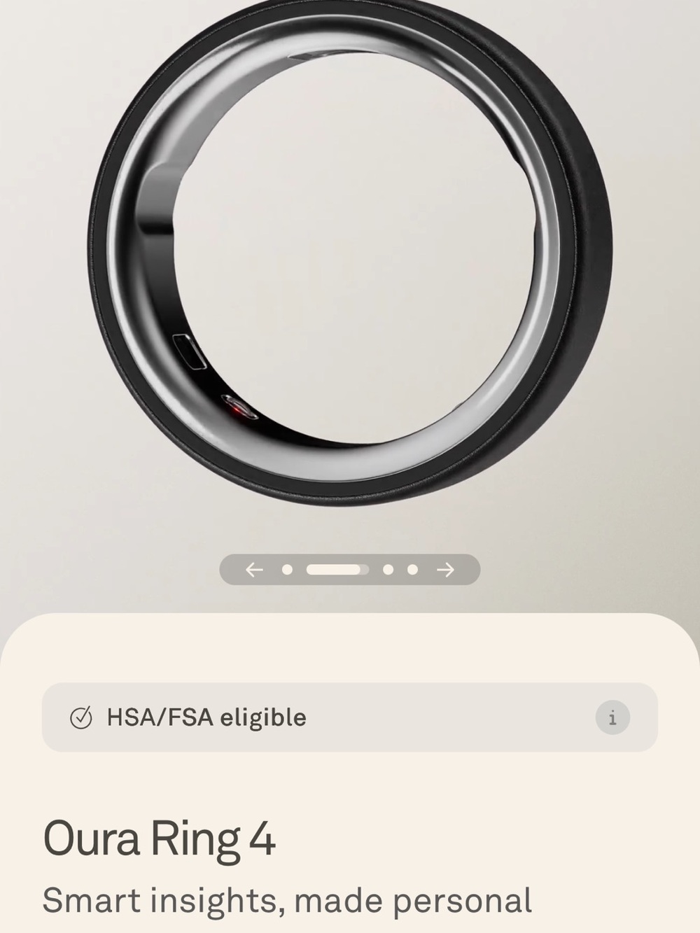 Oura Ring 4 — Black with Silver Inner